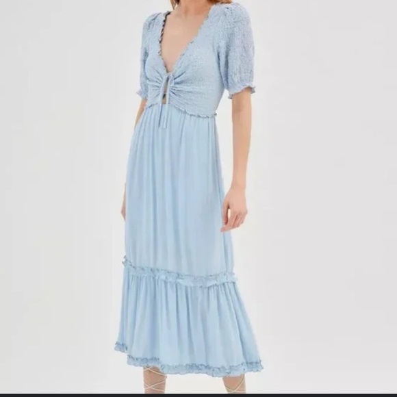 Urban Outfitters Pale Blue Midi Dress - Picture 1 of 4